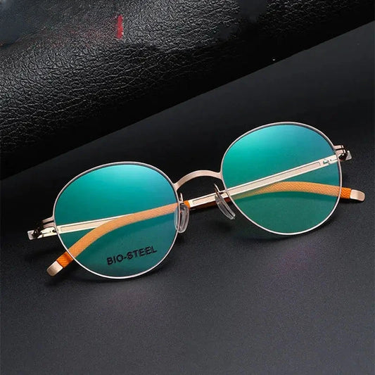 Women's Round Full Rim Titanium Prescription Glasses 44953 — view 1 | Rx Spectacle