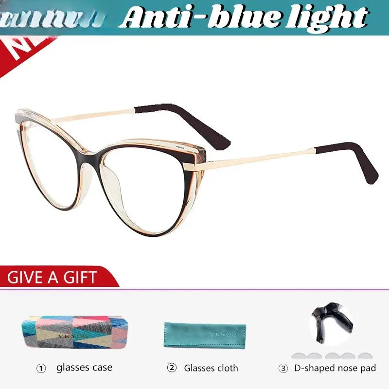 Women's Cat Eye Full Rim TR90 Reading Glasses 87025 — view 5 | Rx Spectacle