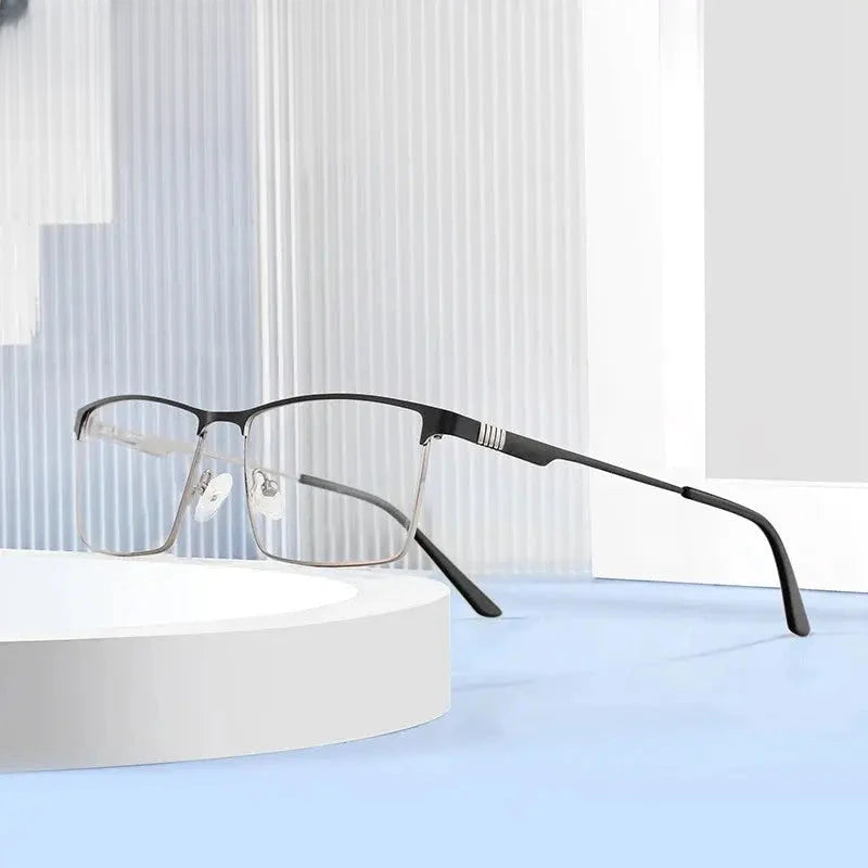 Men's Square Full Rim Titanium Prescription Glasses 83459 — view 1 | Rx Spectacle