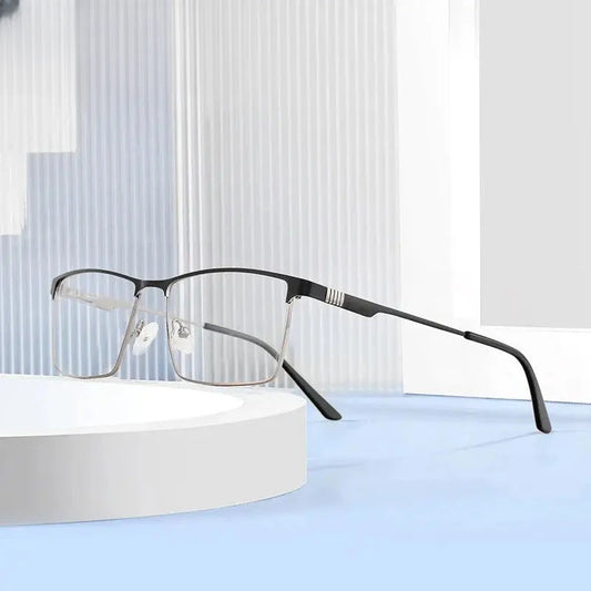 Men's Square Full Rim Titanium Prescription Glasses 83459 — view 1 | Rx Spectacle