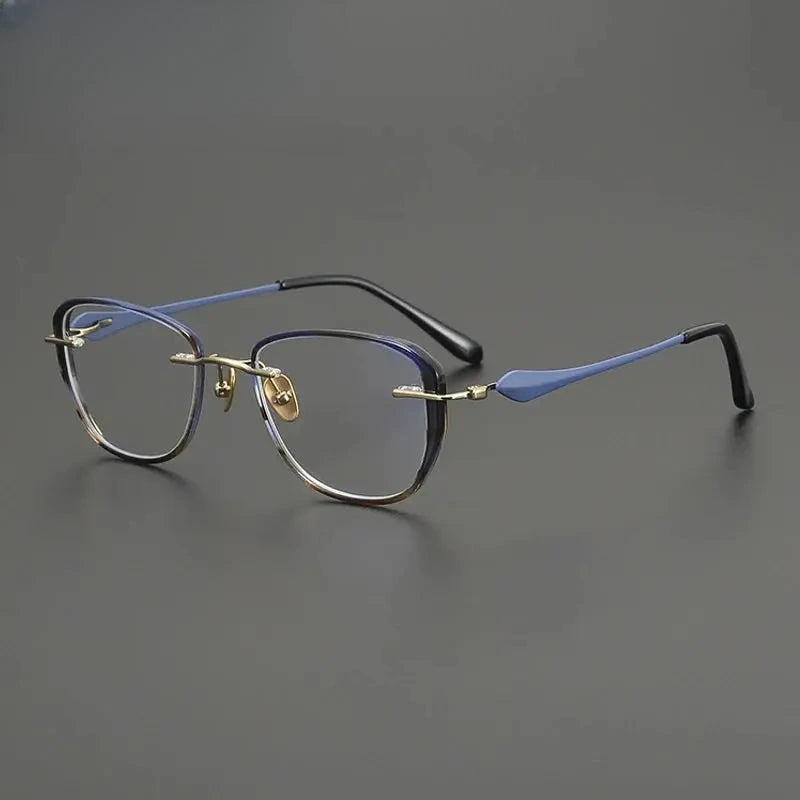 Unisex Square Full Rim Titanium Prescription Glasses Gxyj2020 — view 3 | Rx Spectacle