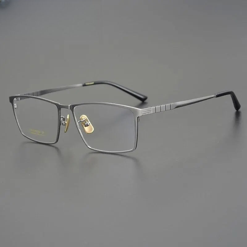 Men's Square Full Rim Titanium Prescription Glasses Dj066 — view 3 | Rx Spectacle