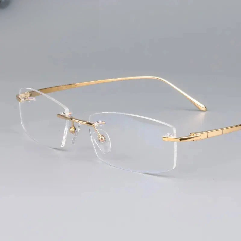 Women's Square Rimless Titanium Prescription Glasses 63794 — view 5 | Rx Spectacle