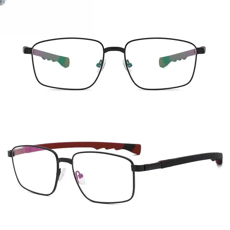 Men's Square Full Rim Alloy Sports Glasses 403076 — view 4 | Rx Spectacle