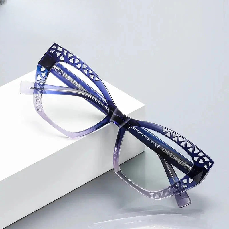 Women's Cat Eye Full Rim Titanium Prescription Glasses 842182 — view 1 | Rx Spectacle