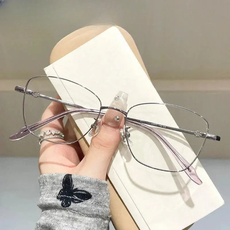 Women's Cat Eye Full Rim Titanium Prescription Glasses 842003 — view 6 | Rx Spectacle