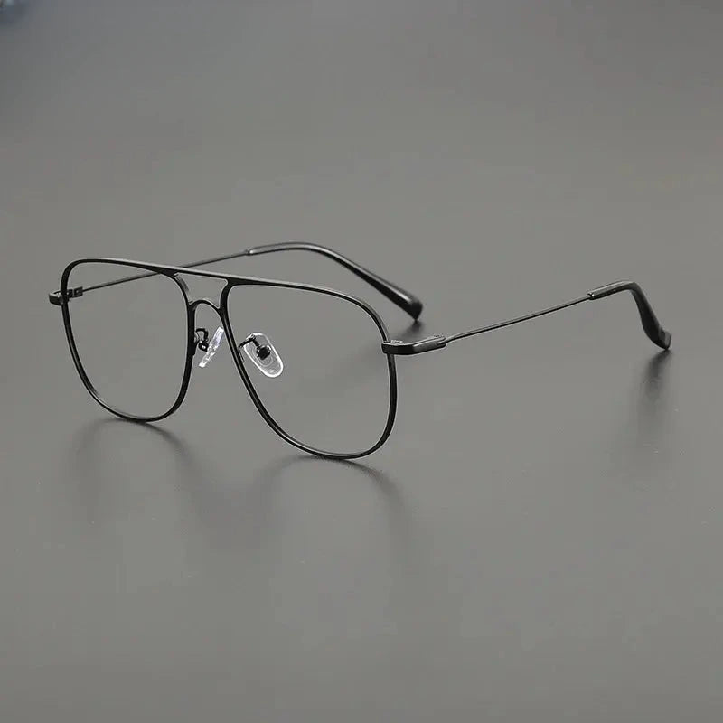 Unisex Square Full Rim Titanium Double Bridge Prescription Glasses Gxyj1241 — view 6 | Rx Spectacle