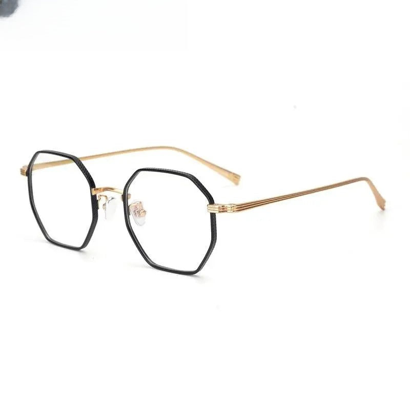 Women's Irregular Full Rim Titanium Prescription Glasses — view 2 | Rx Spectacle