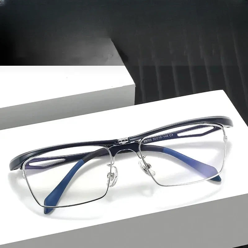 Men's Square Rimless Alloy Double Bridge Prescription Glasses 990500 — view 1 | Rx Spectacle