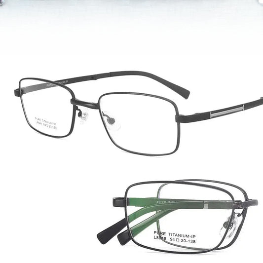 Unisex Rectangular Full Rim Titanium Prescription Glasses 884800 — view 1 | Rx Spectacle