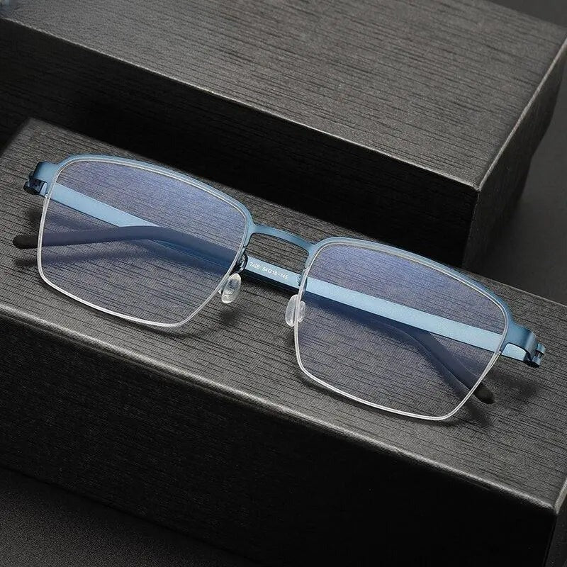 Unisex Square Full Rim Titanium Prescription Glasses 7426 — view 1 | Rx Spectacle