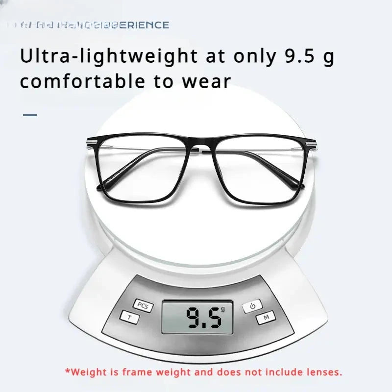 Women's Square Full Rim Titanium Reading Glasses 007 — view 4 | Rx Spectacle