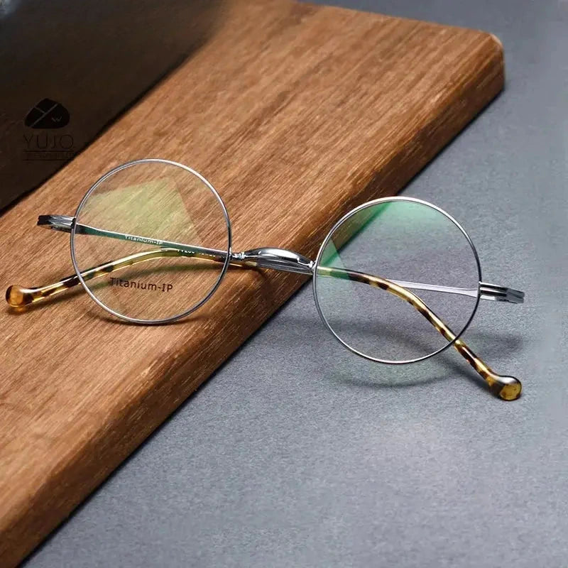 Women's Round Full Rim Titanium Prescription Glasses 520132 — view 4 | Rx Spectacle
