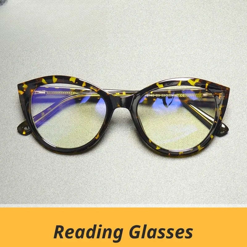 Women's Cat Eye Full Rim Titanium Reading Glasses Gx2145 — view 1 | Rx Spectacle