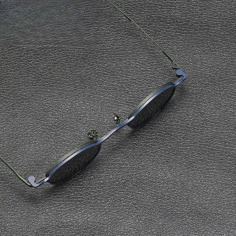 Unisex Oval Full Rim Titanium Clip-On Prescription Glasses 1513 — view 3 | Rx Spectacle