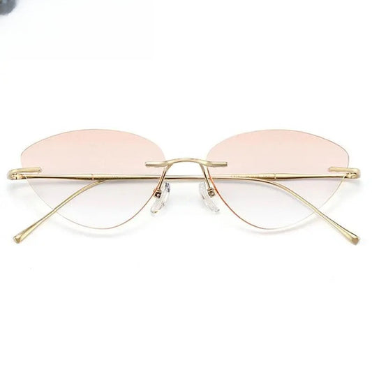 Unisex Cat Eye Rimless Titanium Prescription Glasses 632 — view 1 | Rx Spectacle
