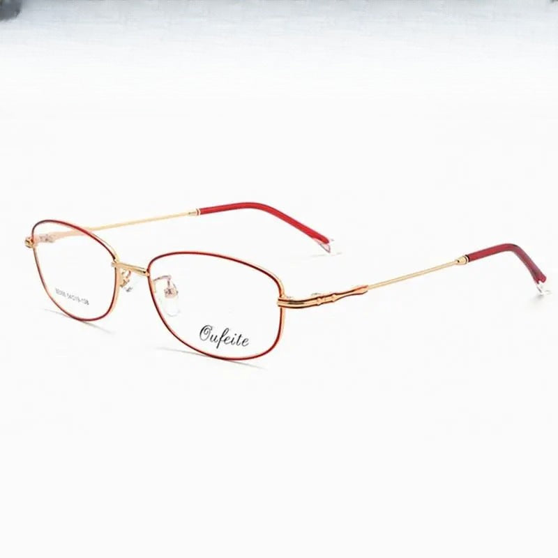 Women's Rectangular Full Rim Alloy Prescription Glasses 050 — view 1 | Rx Spectacle