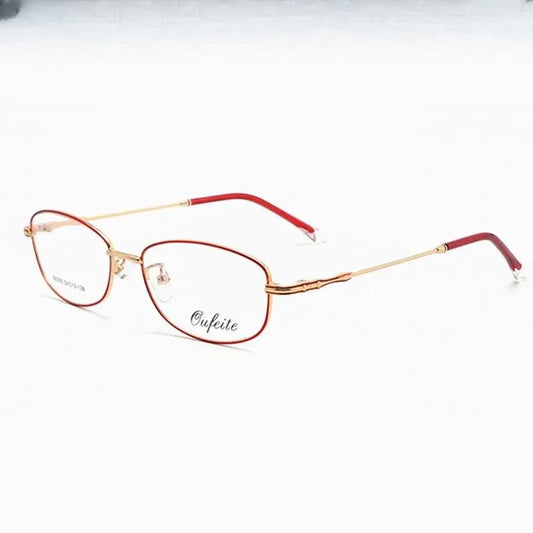 Women's Rectangular Full Rim Alloy Prescription Glasses 050 — view 1 | Rx Spectacle