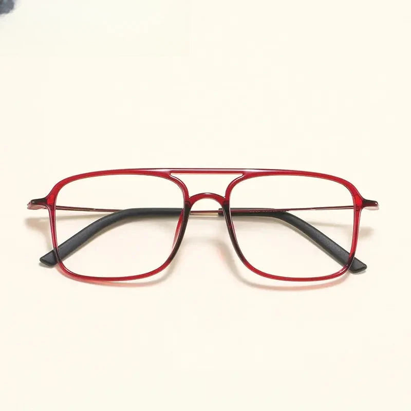 Women's Square Full Rim Titanium Double Bridge Prescription Glasses 3121 — view 7 | Rx Spectacle