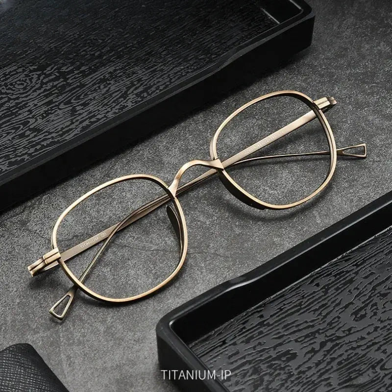 Unisex Round Full Rim Titanium Prescription Glasses 8016 — view 1 | Rx Spectacle