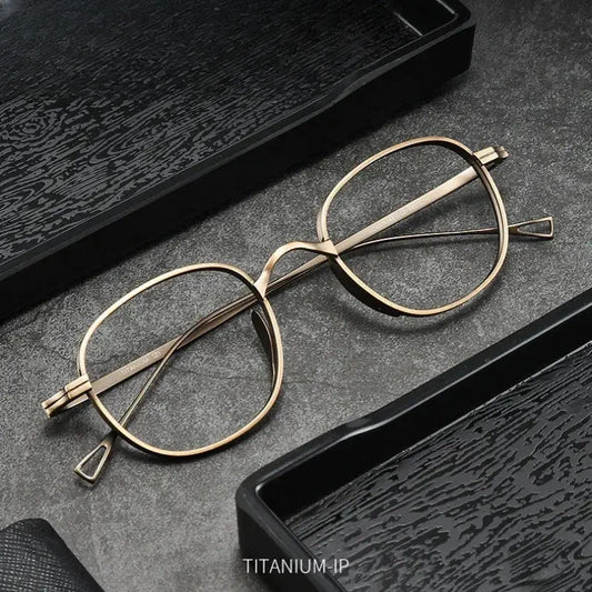 Unisex Round Full Rim Titanium Prescription Glasses 8016 — view 1 | Rx Spectacle