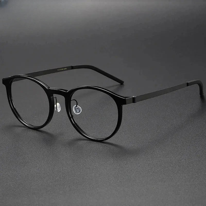 Unisex Oval Full Rim Titanium Prescription Glasses 18362 — view 5 | Rx Spectacle