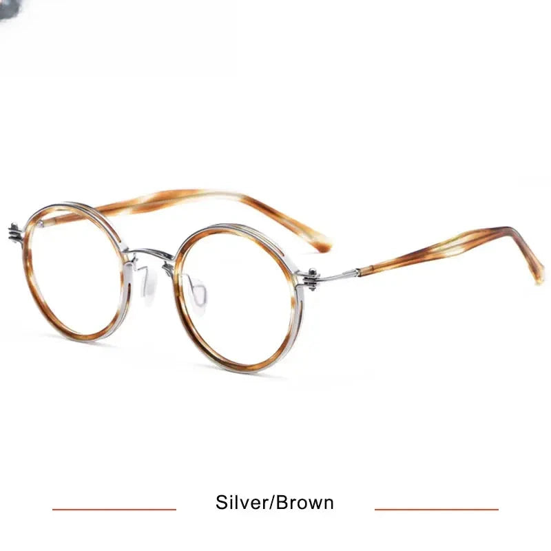 Unisex Round Full Rim Titanium Prescription Glasses 55862 — view 4 | Rx Spectacle