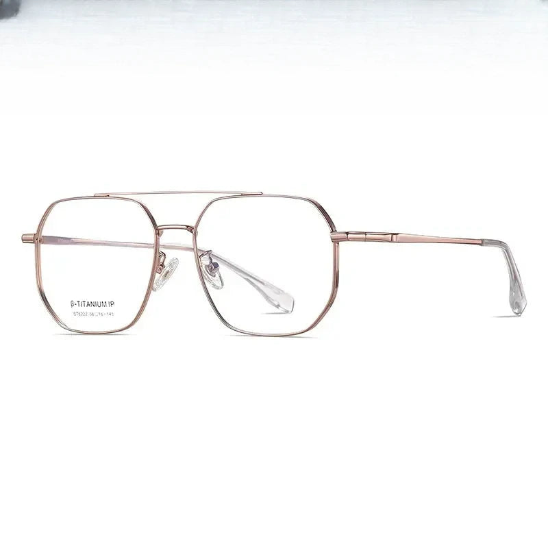 Unisex Square Full Rim Titanium Double Bridge Prescription Glasses 6222 — view 1 | Rx Spectacle