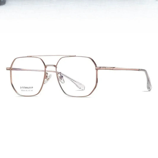 Unisex Square Full Rim Titanium Double Bridge Prescription Glasses 6222 — view 1 | Rx Spectacle