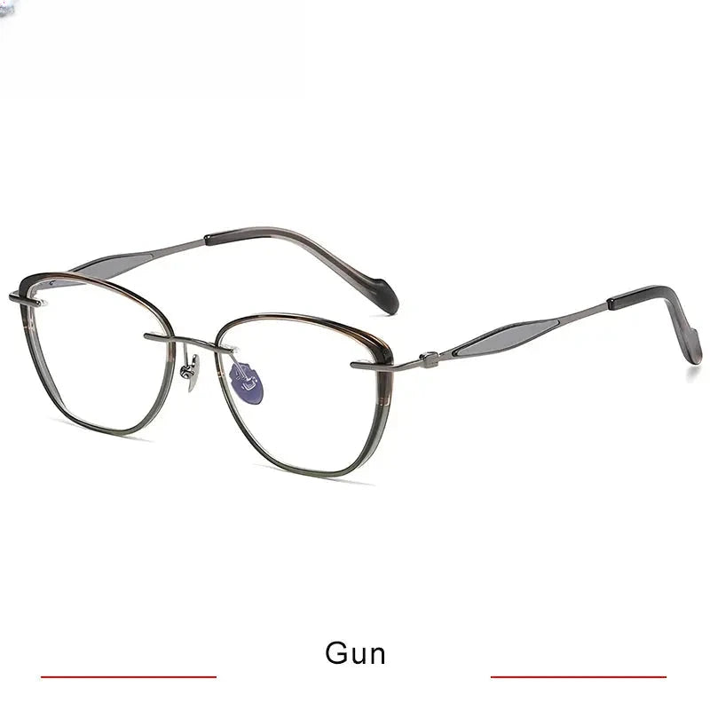 Unisex Polygon Full Rim Titanium Prescription Glasses 316077 — view 4 | Rx Spectacle