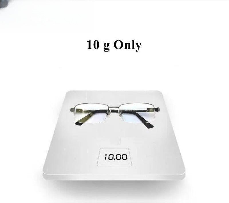 Men's Rectangular Semi-Rimless Titanium Prescription Glasses 8001 — view 6 | Rx Spectacle