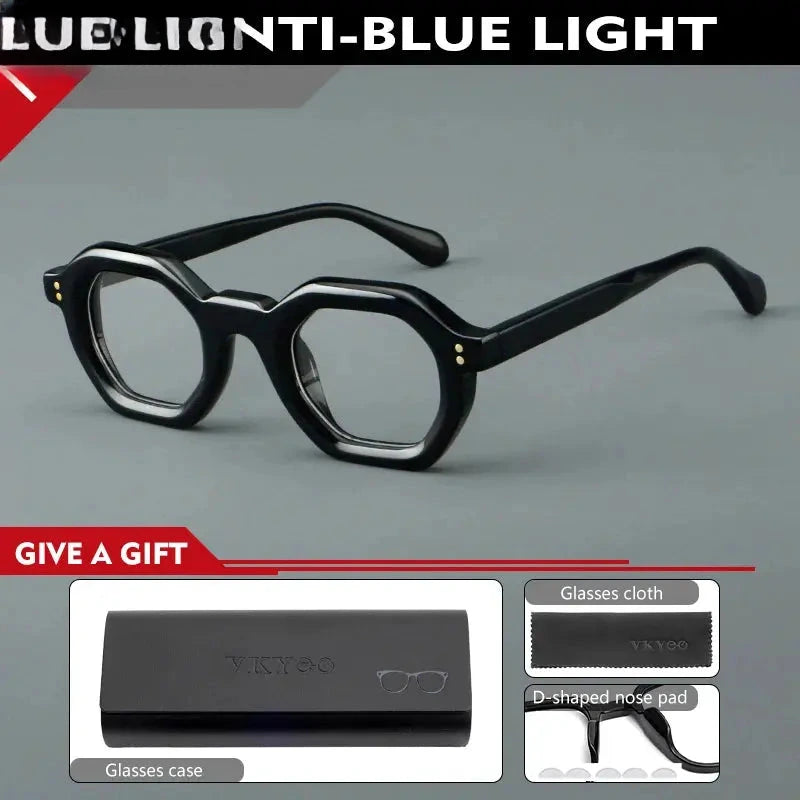 Unisex Full Rim Acetate Flat Top Reading Glasses 629002 — view 4 | Rx Spectacle