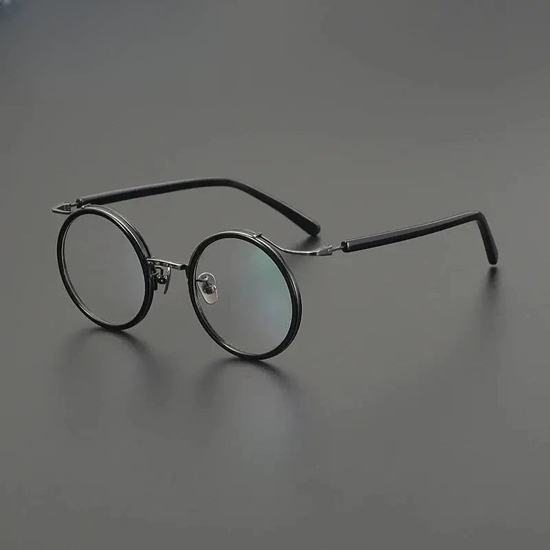 Unisex Round Full Rim Titanium Prescription Glasses G85676 — view 5 | Rx Spectacle