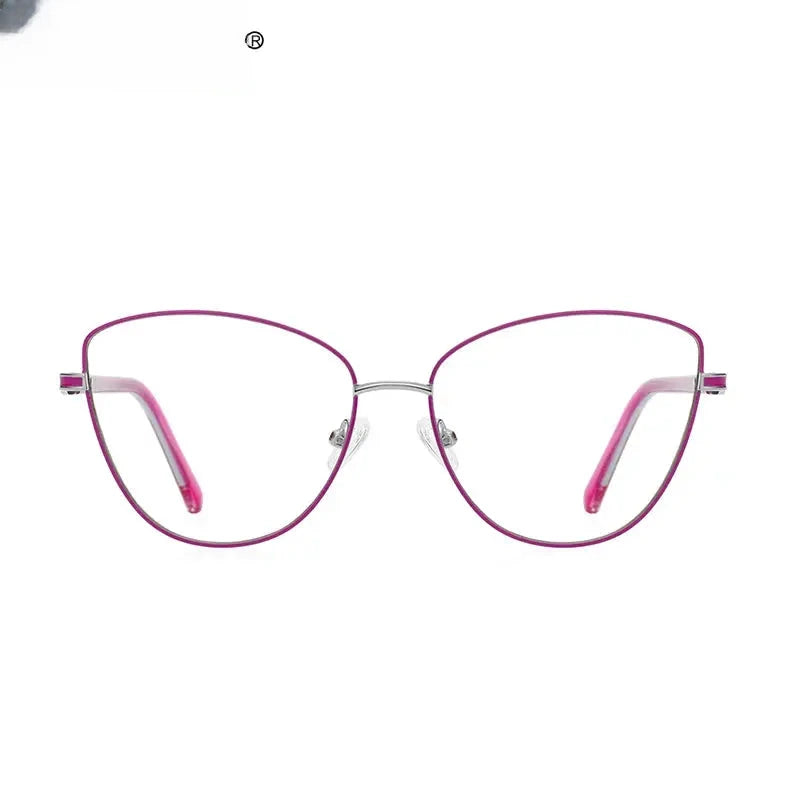 Women's Cat Eye Full Rim Alloy Reading Glasses 3067 — view 4 | Rx Spectacle