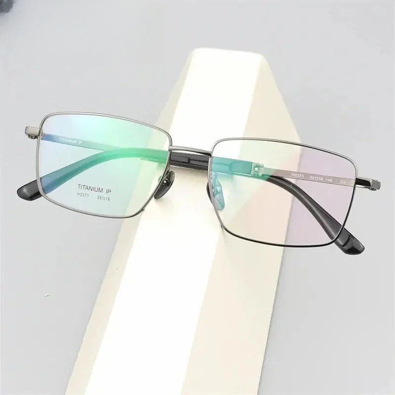 Men's Square Full Rim Titanium Prescription Glasses 792371 — view 2 | Rx Spectacle
