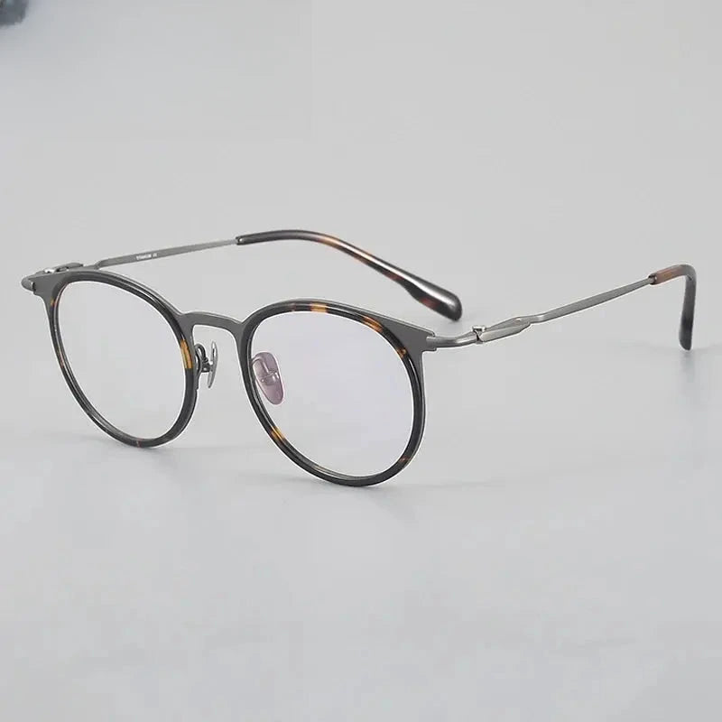 Men's Round Full Rim Titanium Oversized Prescription Glasses 660056 — view 5 | Rx Spectacle