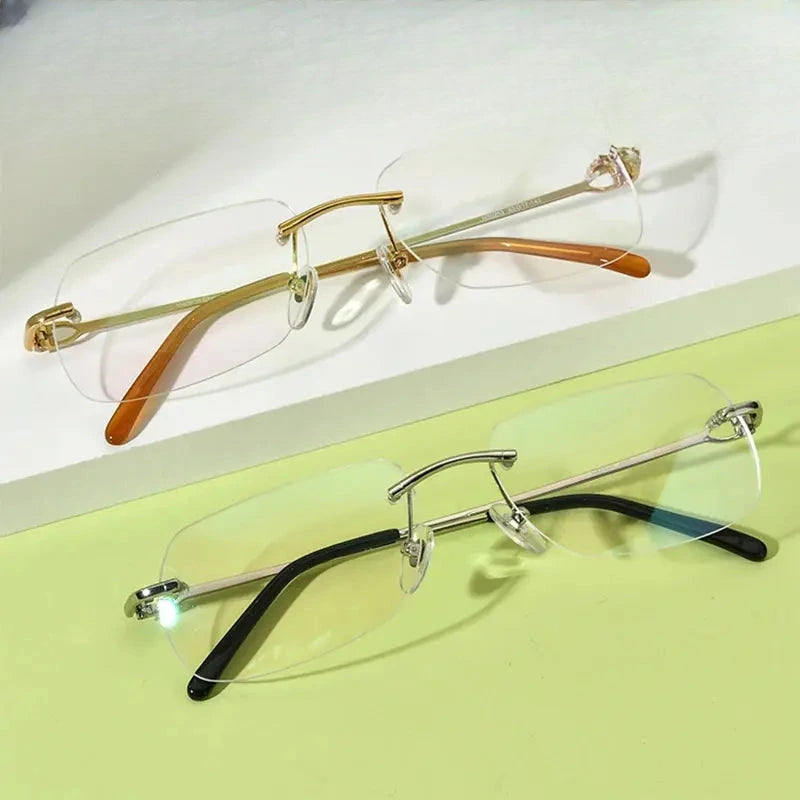 Men's Square Rimless Titanium Prescription Glasses 150253 — view 1 | Rx Spectacle