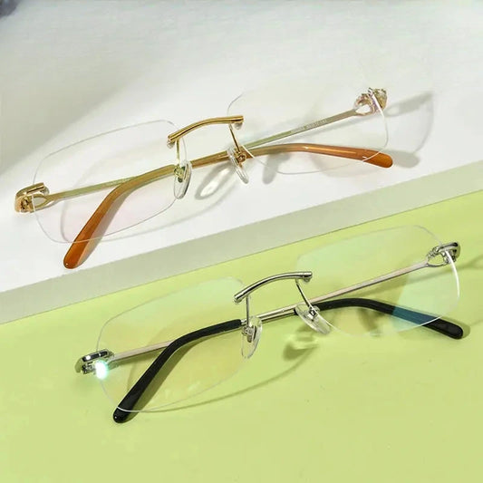 Men's Square Rimless Titanium Prescription Glasses 150253 — view 1 | Rx Spectacle