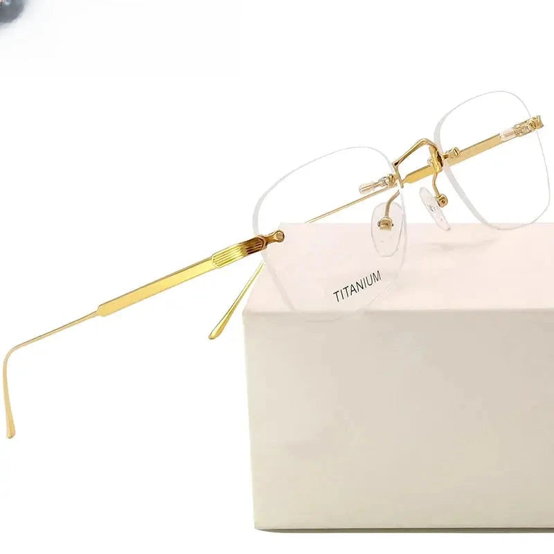 Unisex Oval Rimless Titanium Prescription Glasses 2280 — view 1 | Rx Spectacle