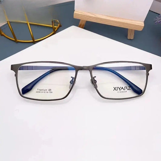Men's Square Full Rim Titanium Oversized Prescription Glasses 582059 — view 1 | Rx Spectacle