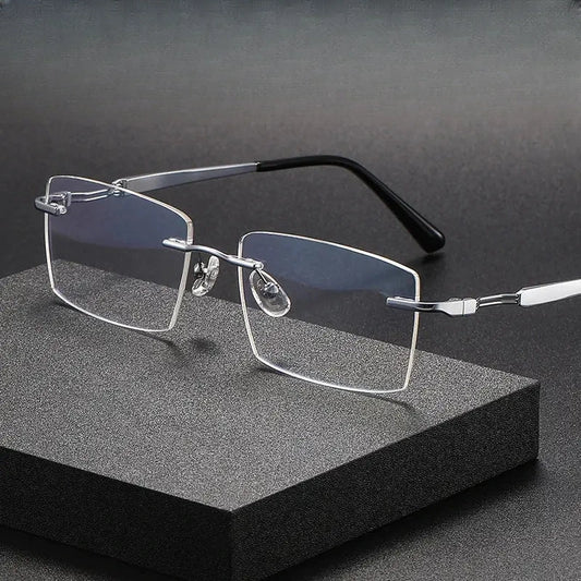 Women's Square Rimless Titanium Prescription Glasses 233302 — view 1 | Rx Spectacle