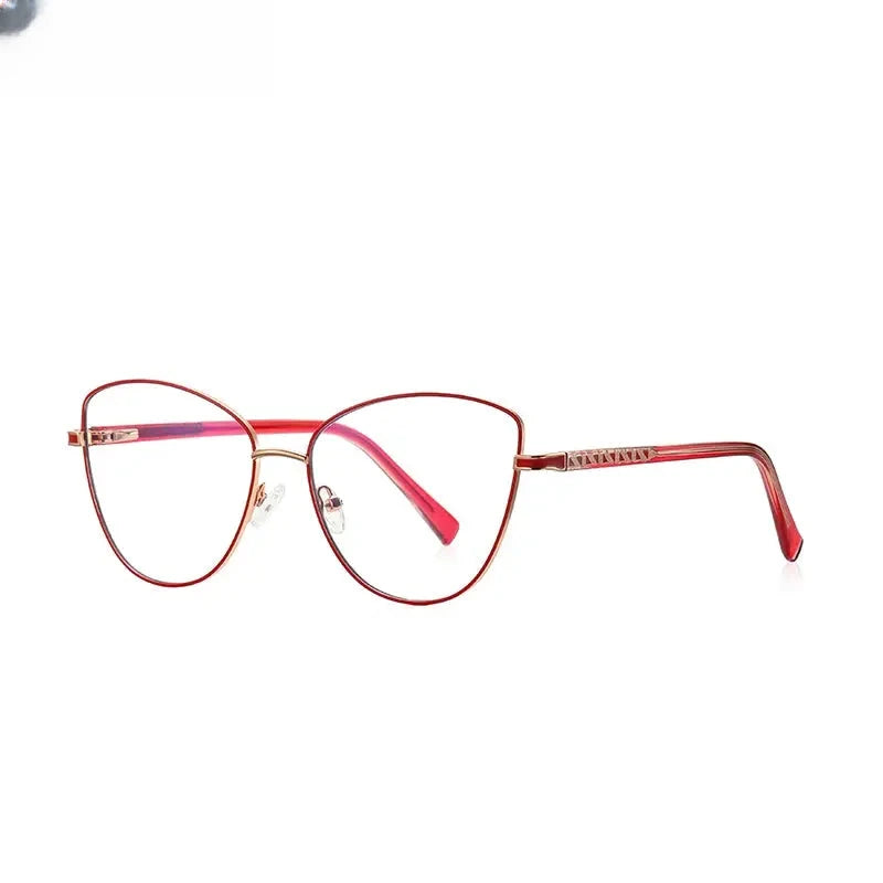 Women's Cat Eye Full Rim Alloy Reading Glasses 3067 — view 9 | Rx Spectacle