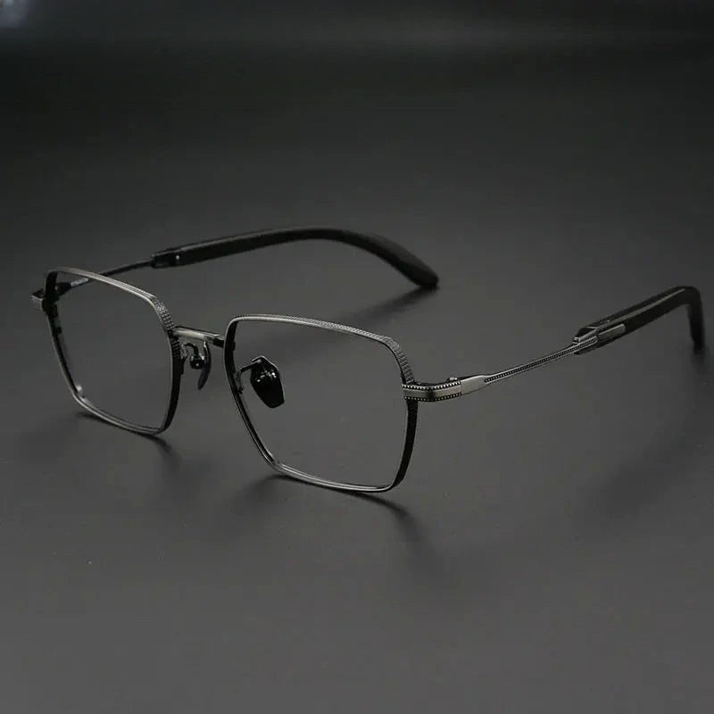 Unisex Polygon Full Rim Titanium Prescription Glasses 612328 — view 3 | Rx Spectacle