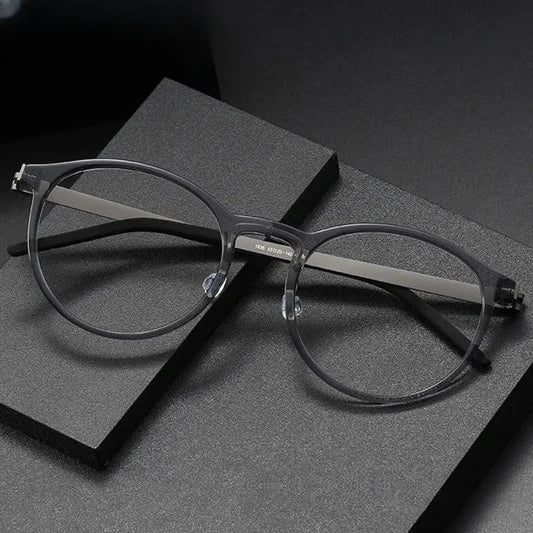 Unisex Oval Full Rim Titanium Prescription Glasses 18362 — view 1 | Rx Spectacle