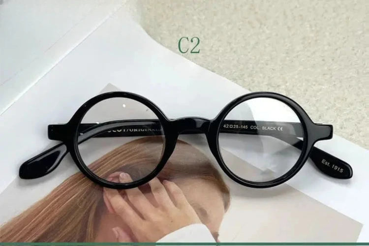 Unisex Round Full Rim Acetate Prescription Glasses 4225e — view 8 | Rx Spectacle