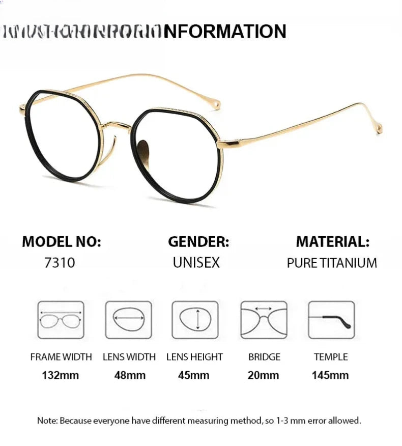 Women's Round Full Rim Titanium Flat Top Prescription Glasses 417310 — view 2 | Rx Spectacle