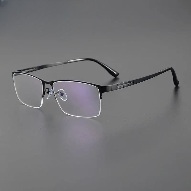 Men's Square Semi-Rimless Titanium Oversized Prescription Glasses Gxyj1082 — view 7 | Rx Spectacle