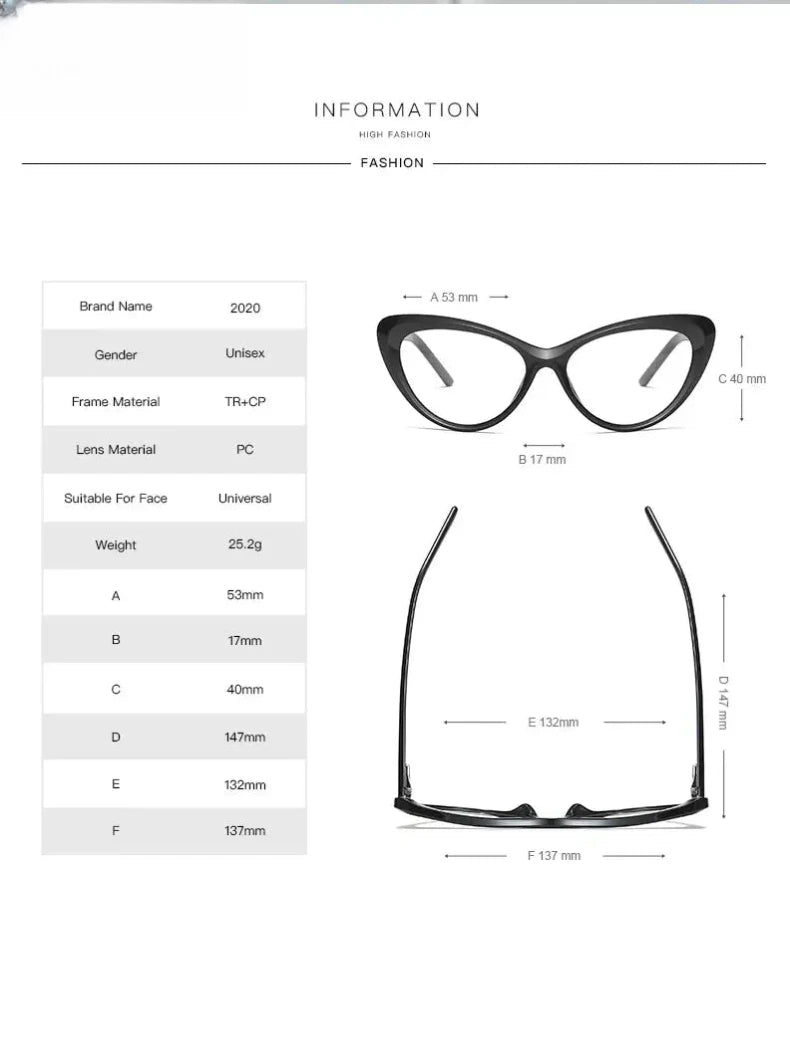 Women's Cat Eye Full Rim Titanium Reading Glasses 2020 — view 12 | Rx Spectacle