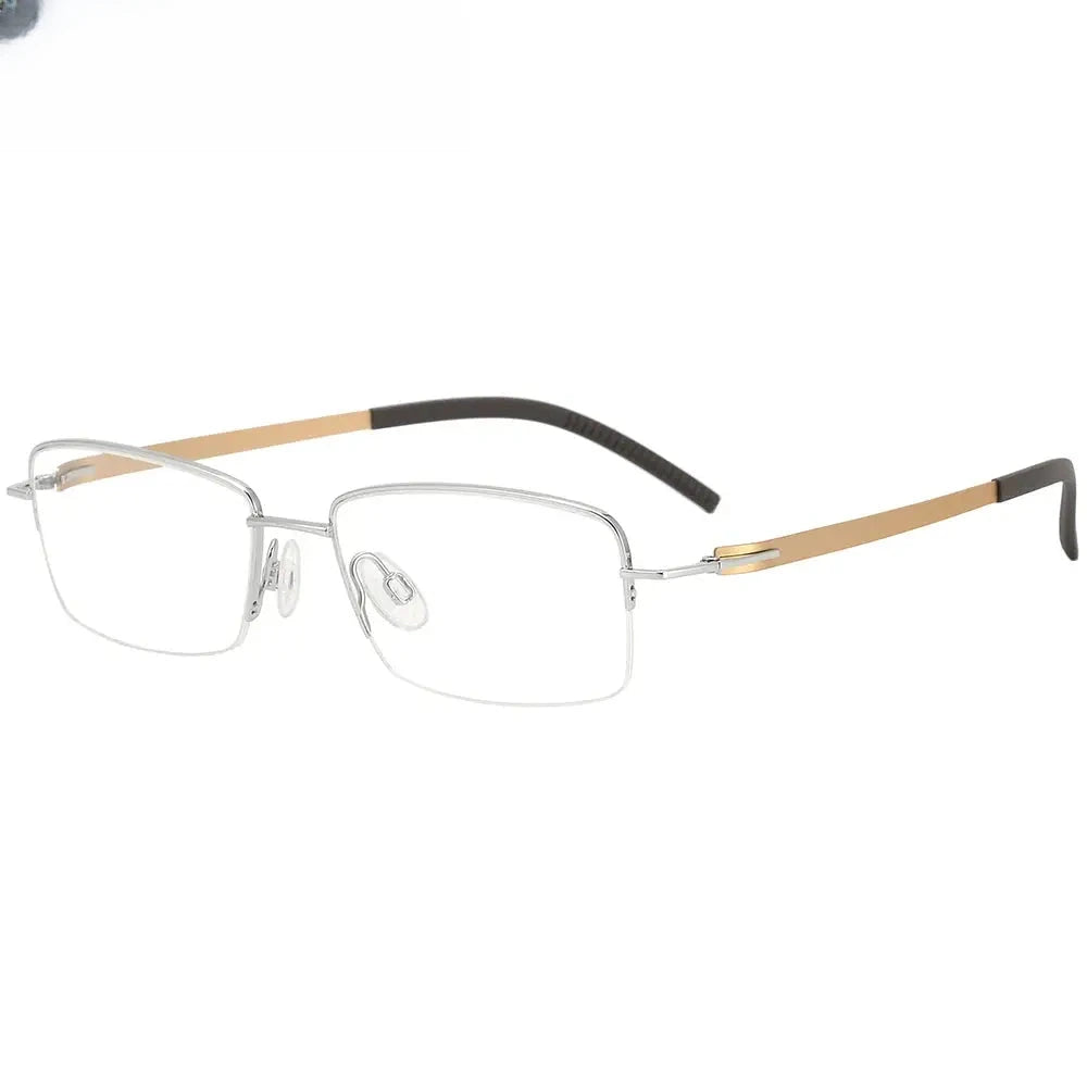 Women's Square Semi-Rimless Titanium Screwless Prescription Glasses 315001 — view 1 | Rx Spectacle