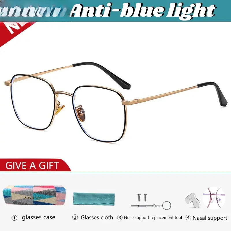 Women's Polygon Full Rim Stainless Steel Reading Glasses 618322 — view 7 | Rx Spectacle